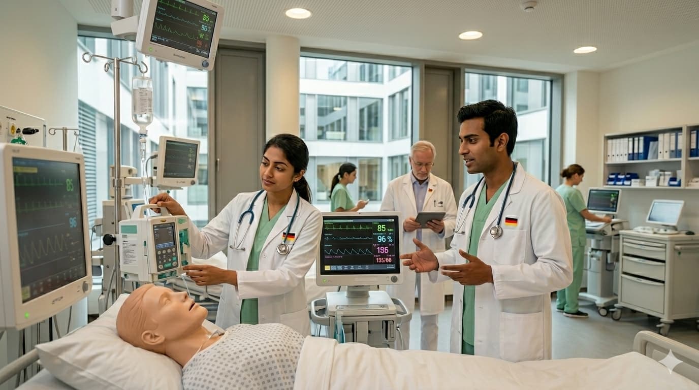 Indian nurses working in a German hospital